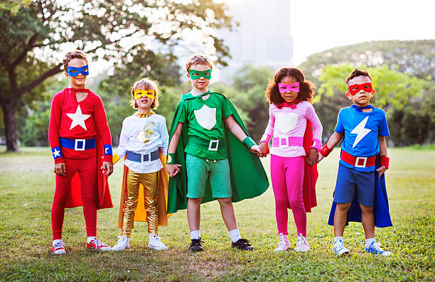 istock Superheroes Kids Friends Playing Togetherness Fun Concept 577346100