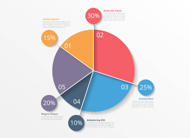 Pie Chart Template Pie chart design template, business infographics for presentations and reports, vector eps10 illustration Tart stock illustrations