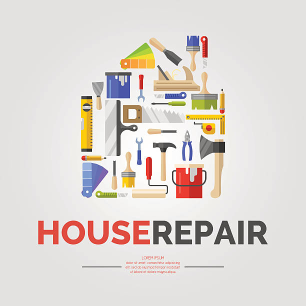 istock White poster with home of tools for house repair 577618526