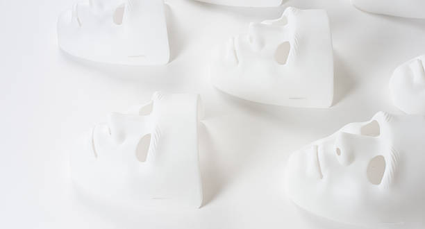 istock Unhappy white masks 577618790