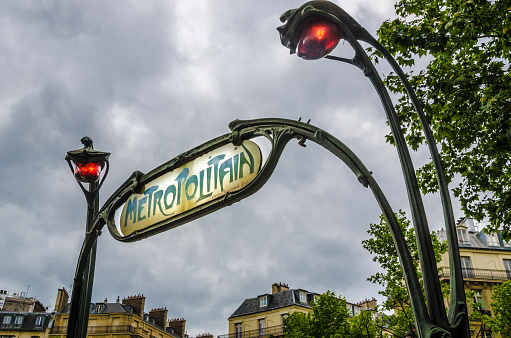 Metal street sign in the Montmartre district of Paris