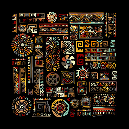 Ethnic handmade ornament for your design. Vector illustration