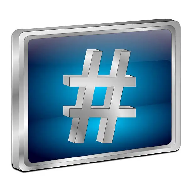 Photo of Hashtag Button - 3D illustration