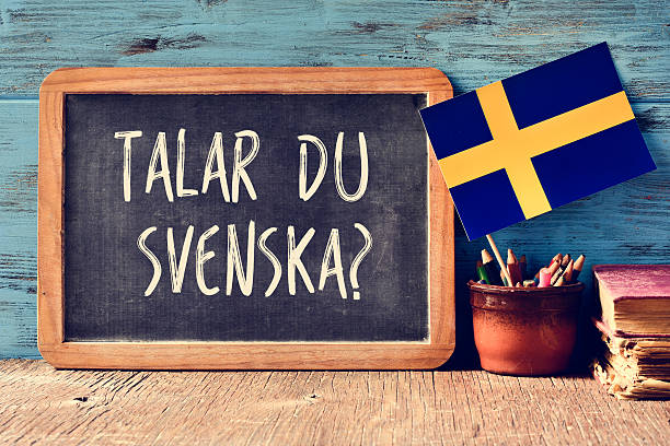 question do you speak Swedish? written in Swedish stock photo