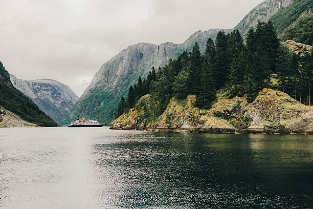 Beautiful fjord in Norway. Naeroyfjord. 