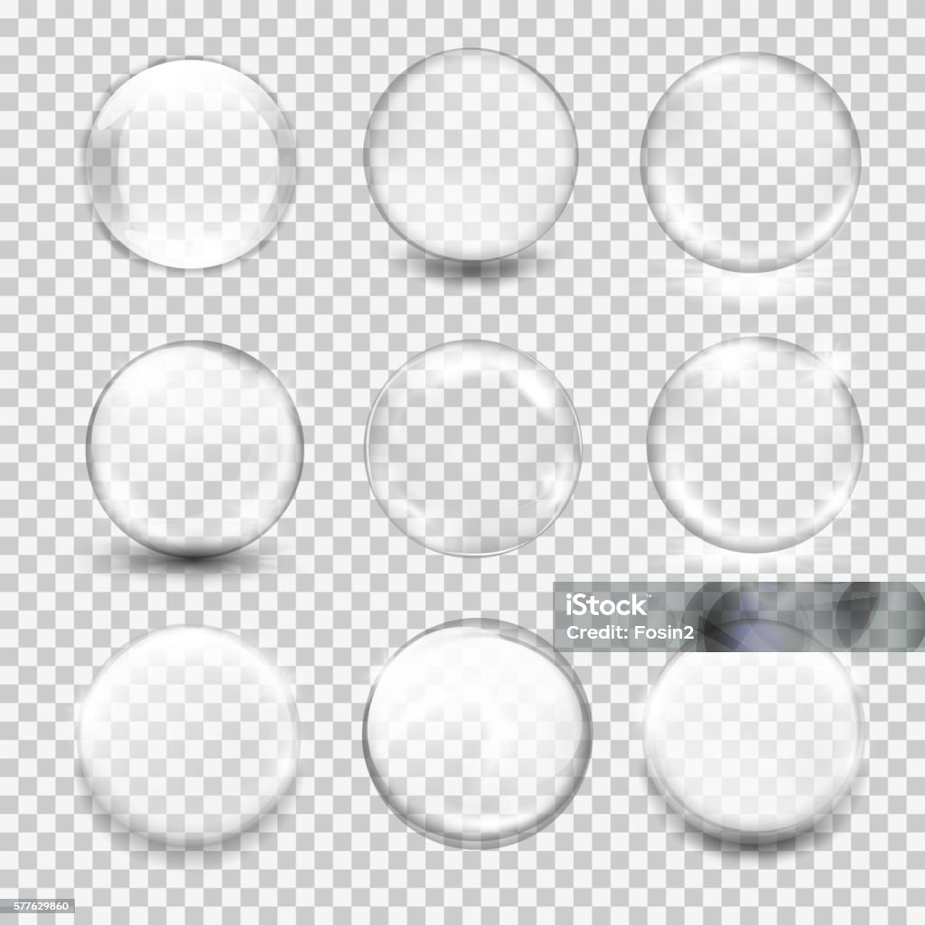 Weiße transparentem Glas Kugel mit glares und highlights - Lizenzfrei Kreis Vektorgrafik