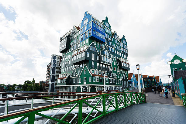 building of inntel hotel in zaandam, netherlands - zaandam imagens e fotografias de stock