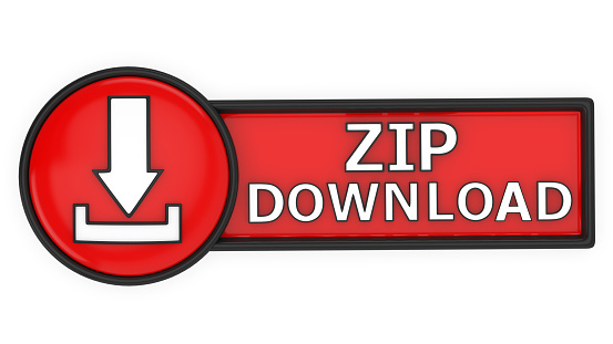 Zip file download icon - 3d render