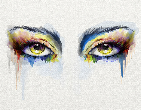 Multicolored Illustration od woman eye.