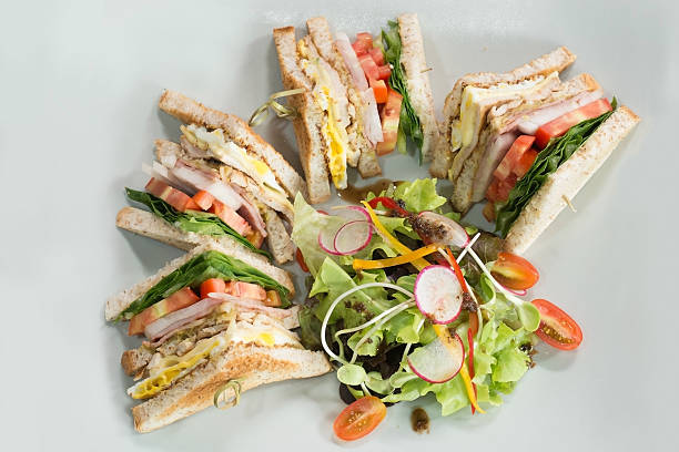 istock Breakfast food Sandwich and salad menu 577639030