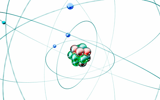 carbon atom isolated on white, 3d illustration