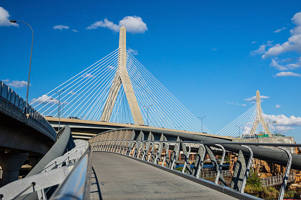 istock The Zakim Bridge  with blus sky in Boston 577640296
