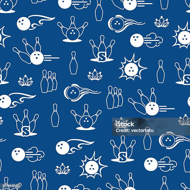 Bowling Moden Pattern Seamless Pattern With Line Bowling Elements Stock Illustration ...