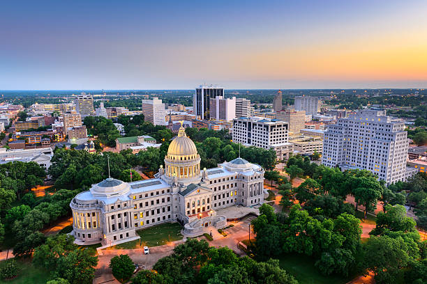 jackson, missisipi skyline - government district zdjęcia i obrazy z banku zdjęć