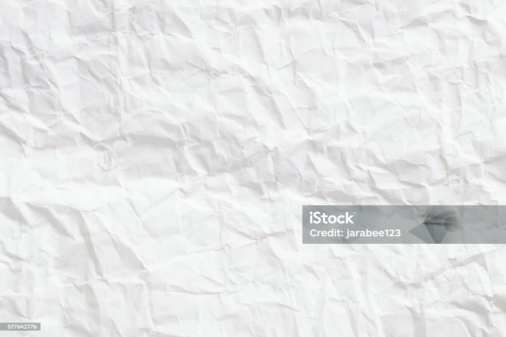 Background Of Crumpled Paper White Color Full Screen Stock Photo - Download  Image Now - iStock