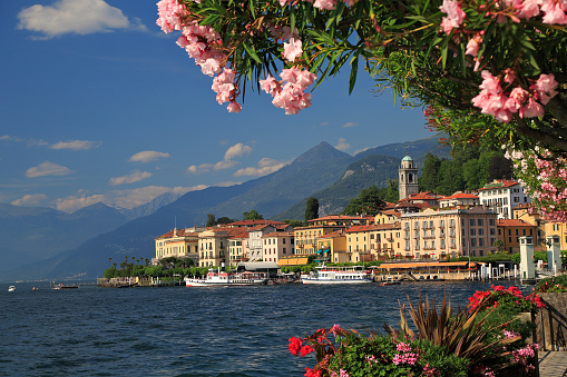 View on coast line of Bellagiovilage on Lake Como, Italy