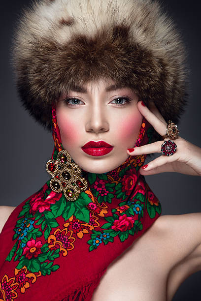 istock Beautiful woman portrait in russian style 577646072