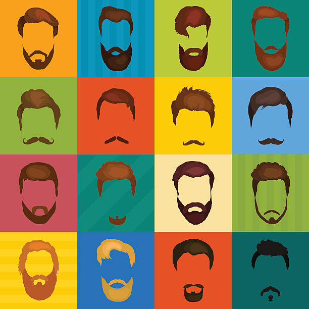 Mans Hair Set Of Beards And Mustaches Vector Hipster Style Stock  Illustration - Download Image Now - iStock