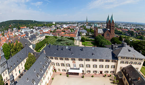 scenic view to Bad Homburg with skyline and view to church of Redeemer