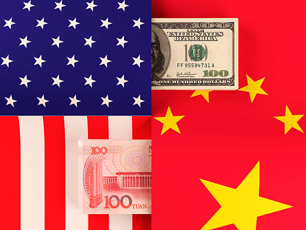 istock Money transfer between United States and China 577649038