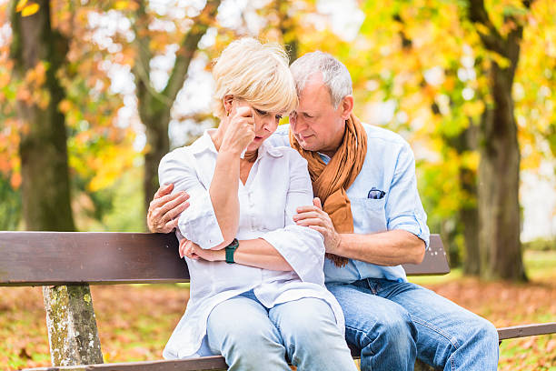 istock Senior man and woman being sad 577649158