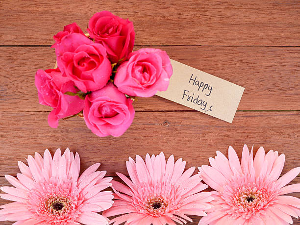 istock Handwriting Happy Friday on brown label paper 1 577652702