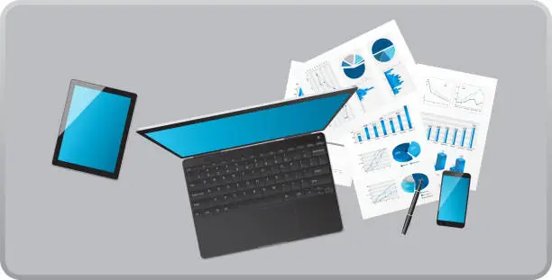 Vector illustration of Office table