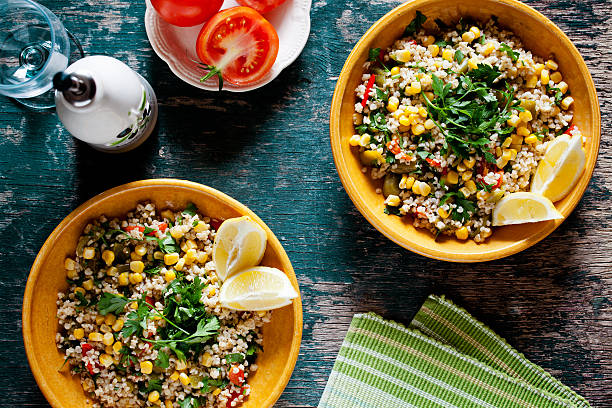 istock Plates Of Refreshing Summer Bulgur Salad 577658542