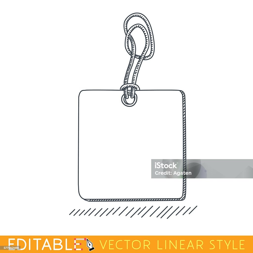 Label Ropes With Tag Label Tag With Rope Editable Vector Graphic In Linear Style Stock ...