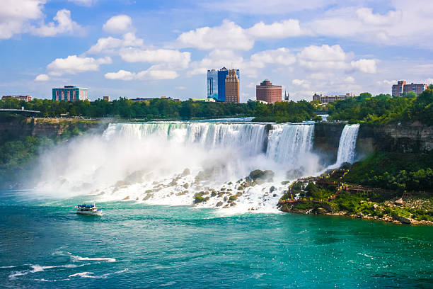 istock Cruise ship near big Horseshoe fall, Niagara falls 577931872