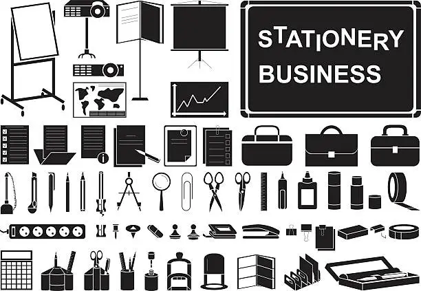 Vector illustration of icons business stationery