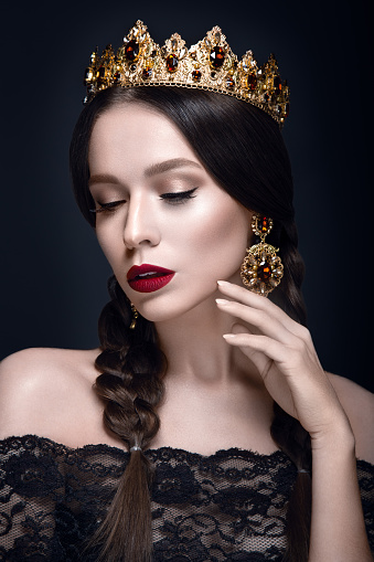 Beautiful woman portrait with crown