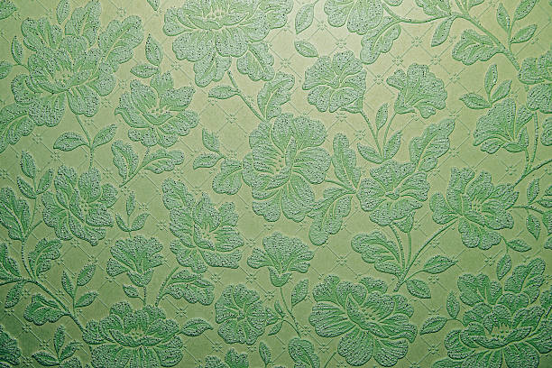 istock Green flower ornament background texture. 577937874