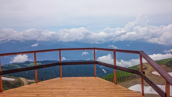 Panorama en la cima de la montaña photo