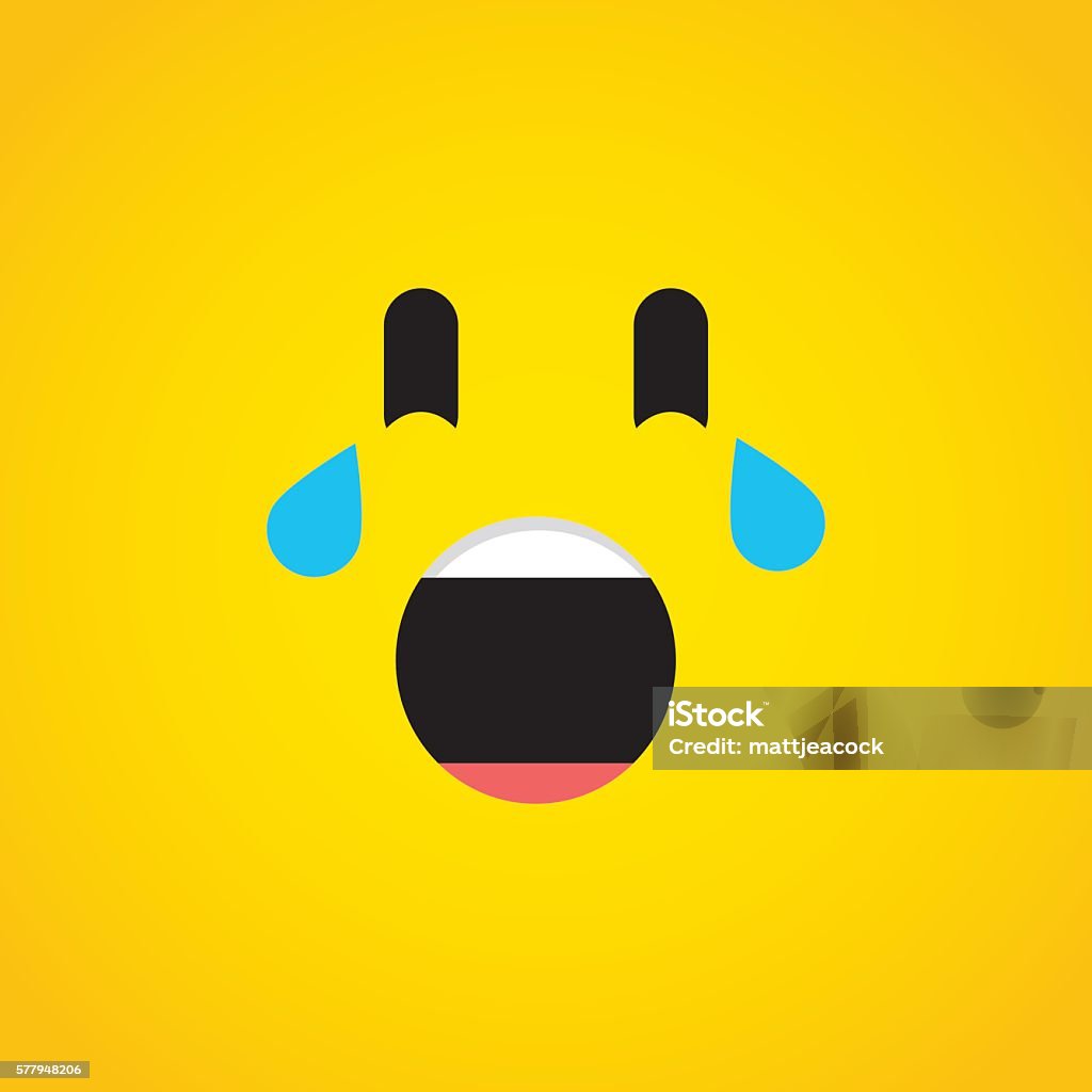 Icono de emoji llorando con risas - arte vectorial de Lágrimas de alegría libre de derechos
