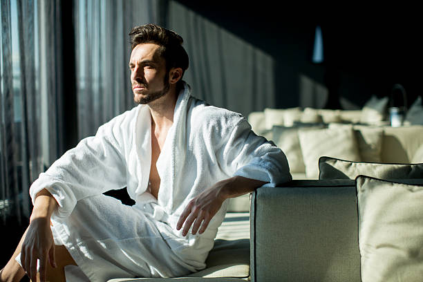 istock Young man in the room at morning 577948986