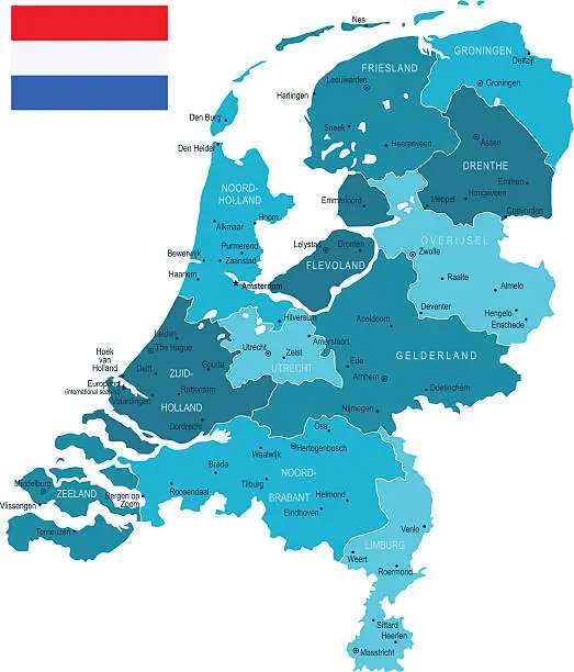 Vector illustration of Netherlands Map