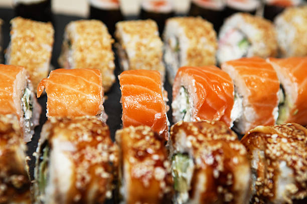 istock Various delicious Types of Sushi Rolls 577952022