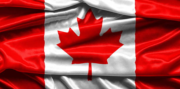 istock Closeup of rippled Canadian flag 577955228