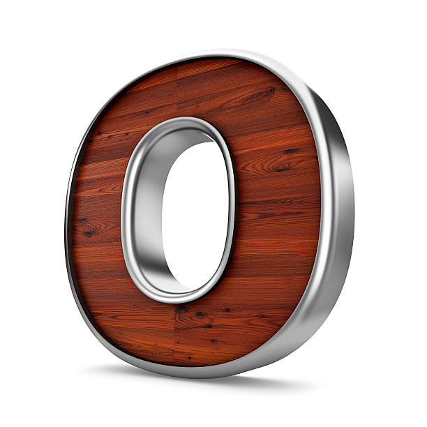 istock 3d wood and metal material O letter isolated white background. 577955434
