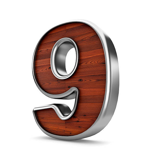 istock 3d wood and metal material number 9 nine. 577955914