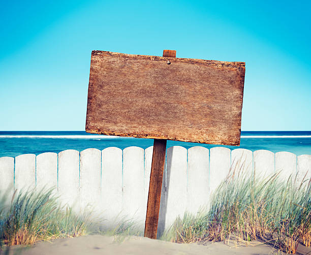 istock Sign Placard Empty Banner Plank Timber Tranquil Concept 577958414