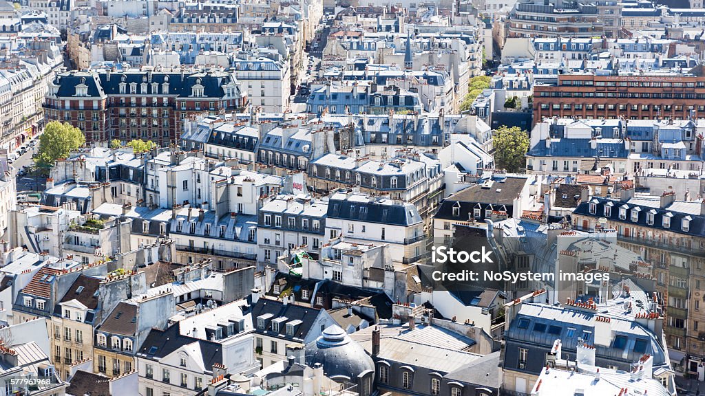 Paris rooftops Aerial view of Paris roofs. View from Notre Dame Paris - France Stock Photo