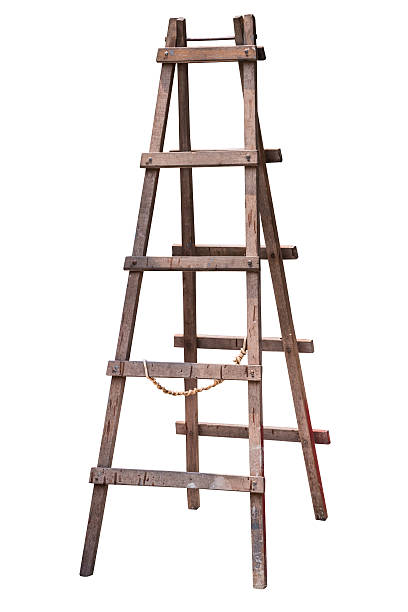 istock Wooden ladder isolated. 577963084