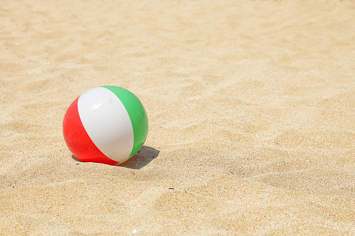 colorful plastic ball on the beach
