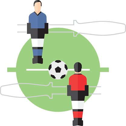 Table Football, table top game, soccer, flat illustration