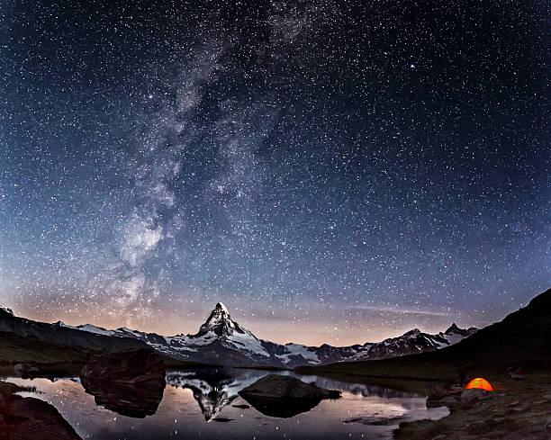 istock Loneley Tent under Milky Way at Matterhorn 577967928