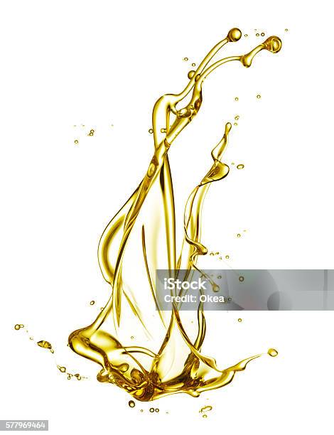 Oil Splash Stock Photo - Download Image Now - Cooking Oil, Splashing, White Background