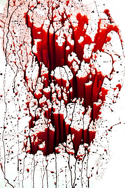 istock Conceptual image with blood on it resting on the floor 577969518
