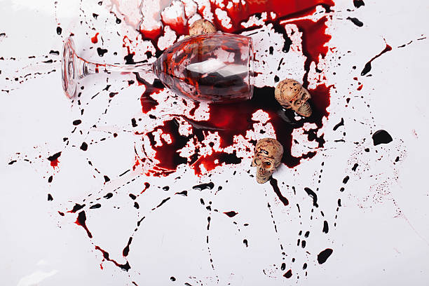 istock Conceptual image with blood on it resting on the floor 577969864